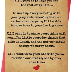 Valentines Day Card – Romantic and Heartfelt Valentines Day Gift for Him or Her – Sweet Love Card for Boyfriend, Girlfriend, Husband or Wife